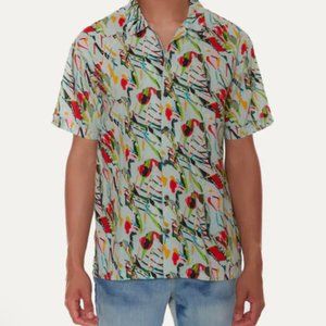 RAGA MAN Belton Mens Short Sleeve Buttondown Shirt - Size Medium